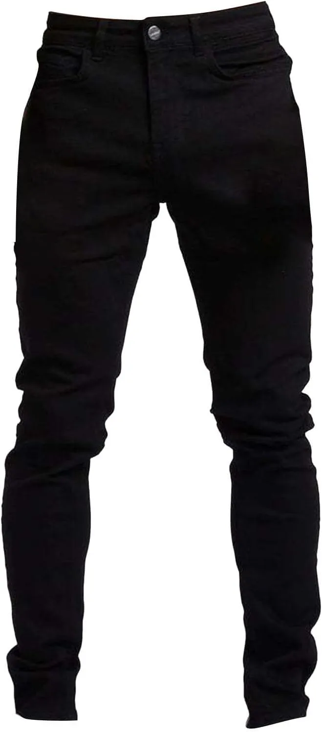 2025 Men's Casual Pants Stretchy Pleated Jeans Slim Fit Denim Pants