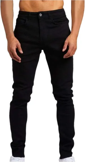 2025 Men's Casual Pants Stretchy Pleated Jeans Slim Fit Denim Pants