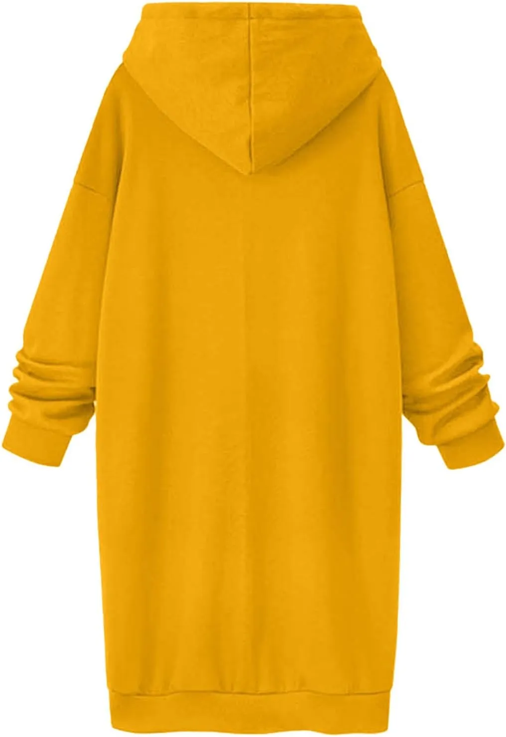 Akklian Women's Hoodie Sweatshirt Dress Knee Length Long Pullover Tops Split Hem Drawstring Hoodies Fall Winter Plush Sweater