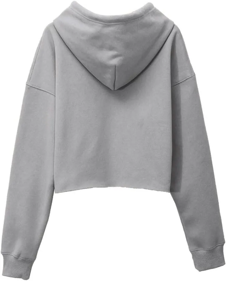 Amazhiyu Women's Cropped Hoodies Long Sleeves Fleece Crop Top Sweatshirt with Hooded