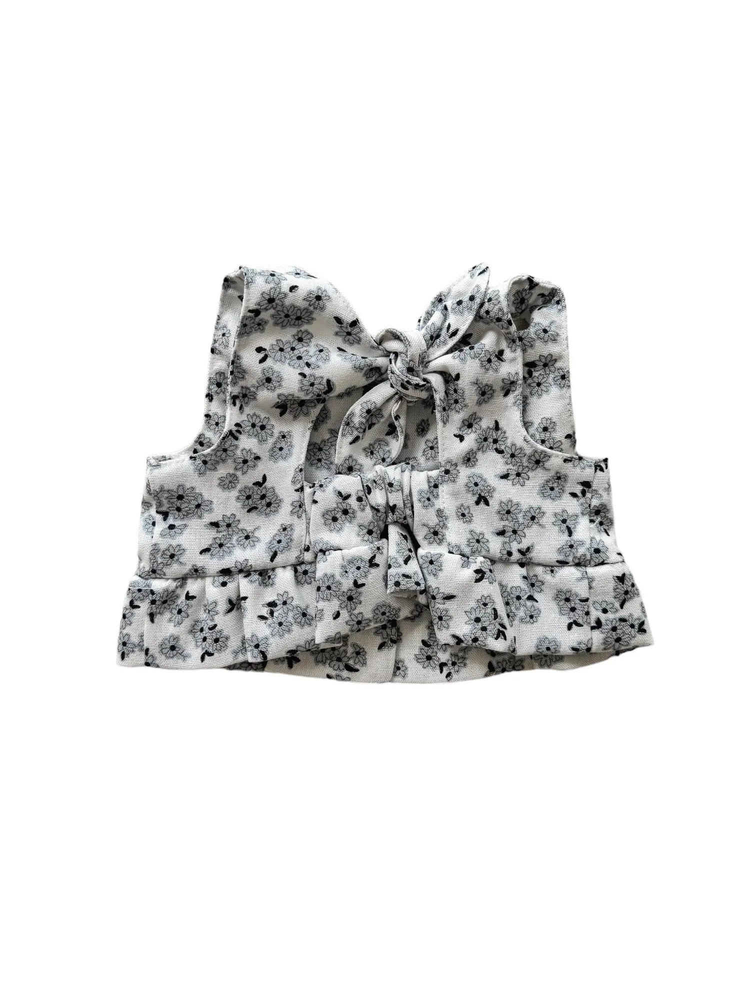 Arabella top / tiny flowers - ivory   light blue