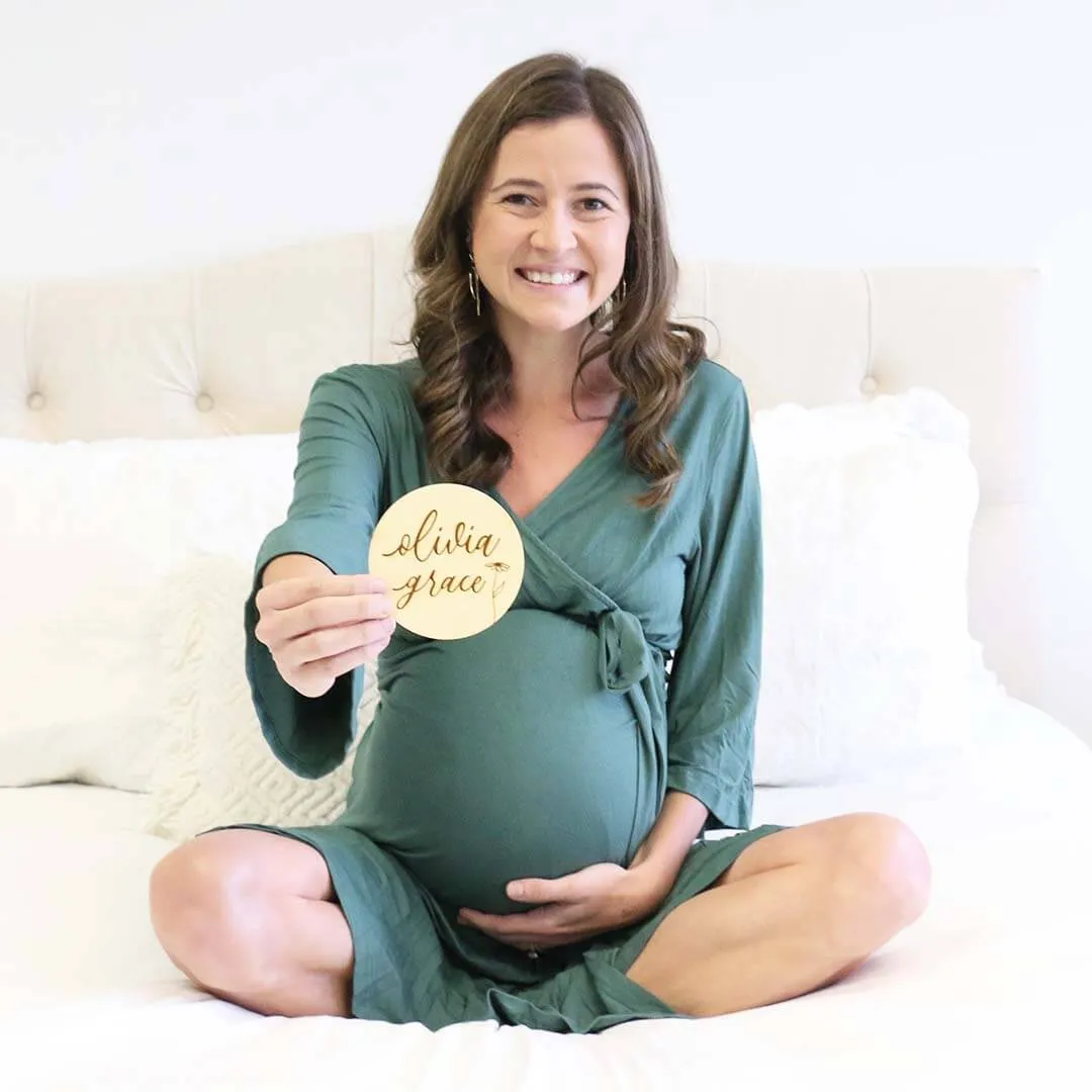 Bamboo Knit Maternity Robe | Solids