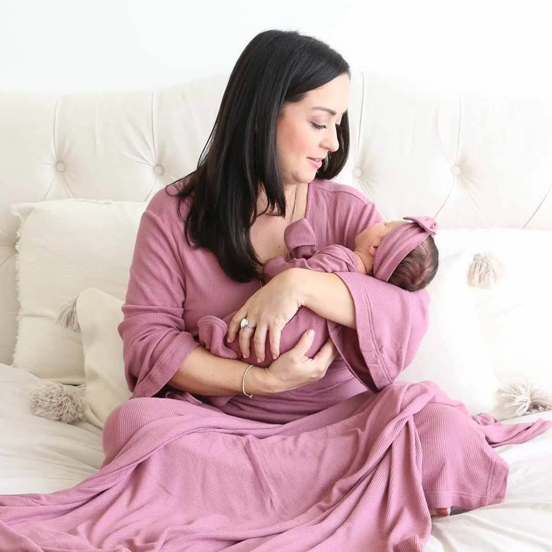 Bamboo Knit Maternity Robe | Solids