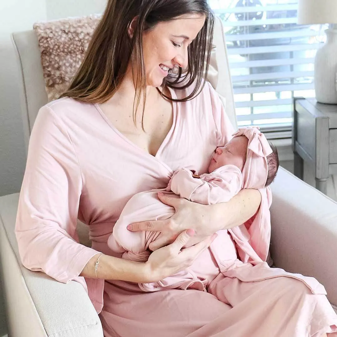 Bamboo Knit Maternity Robe | Solids