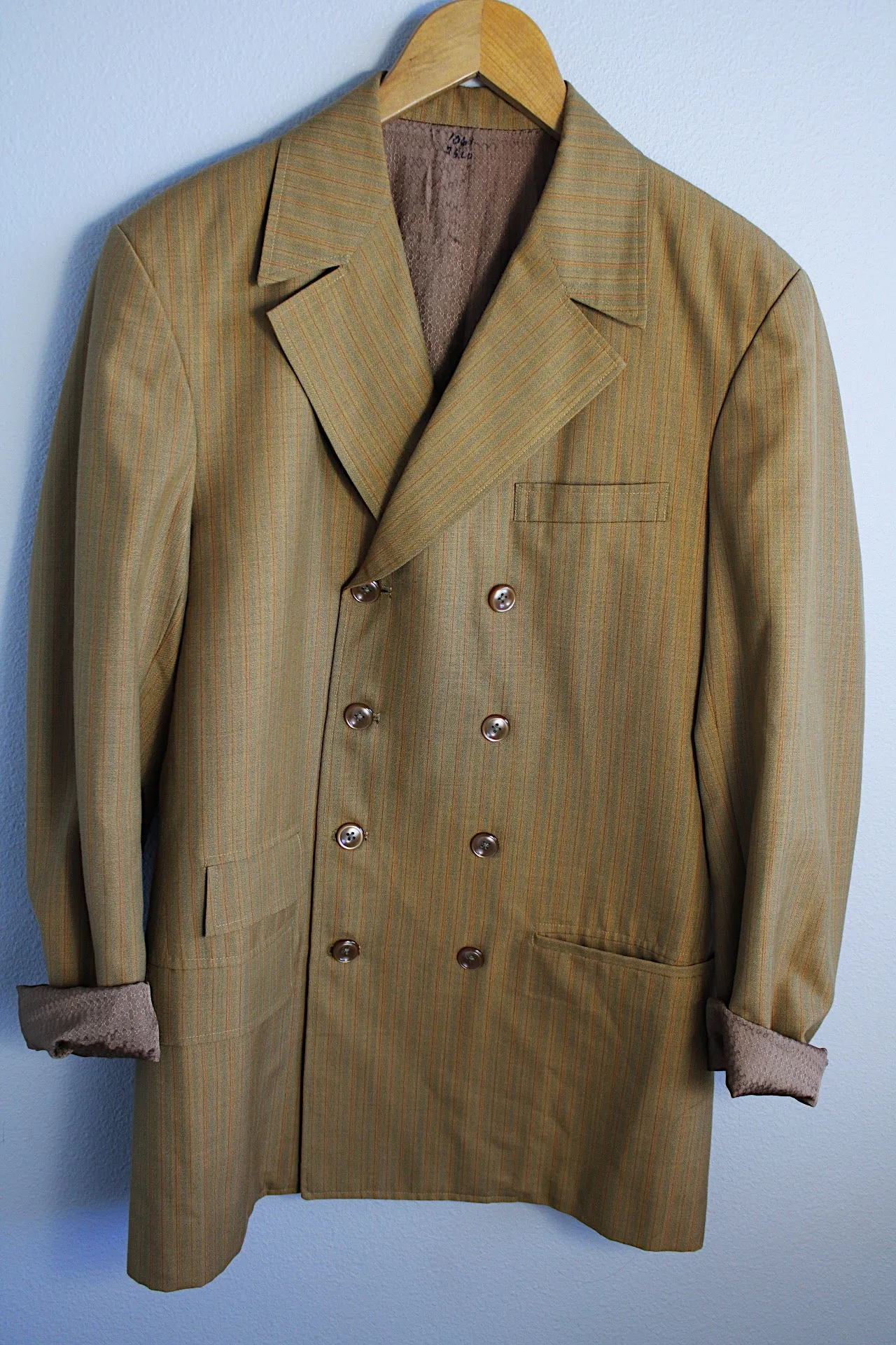 Beige Pinstriped Blazer