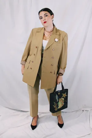 Beige Pinstriped Blazer