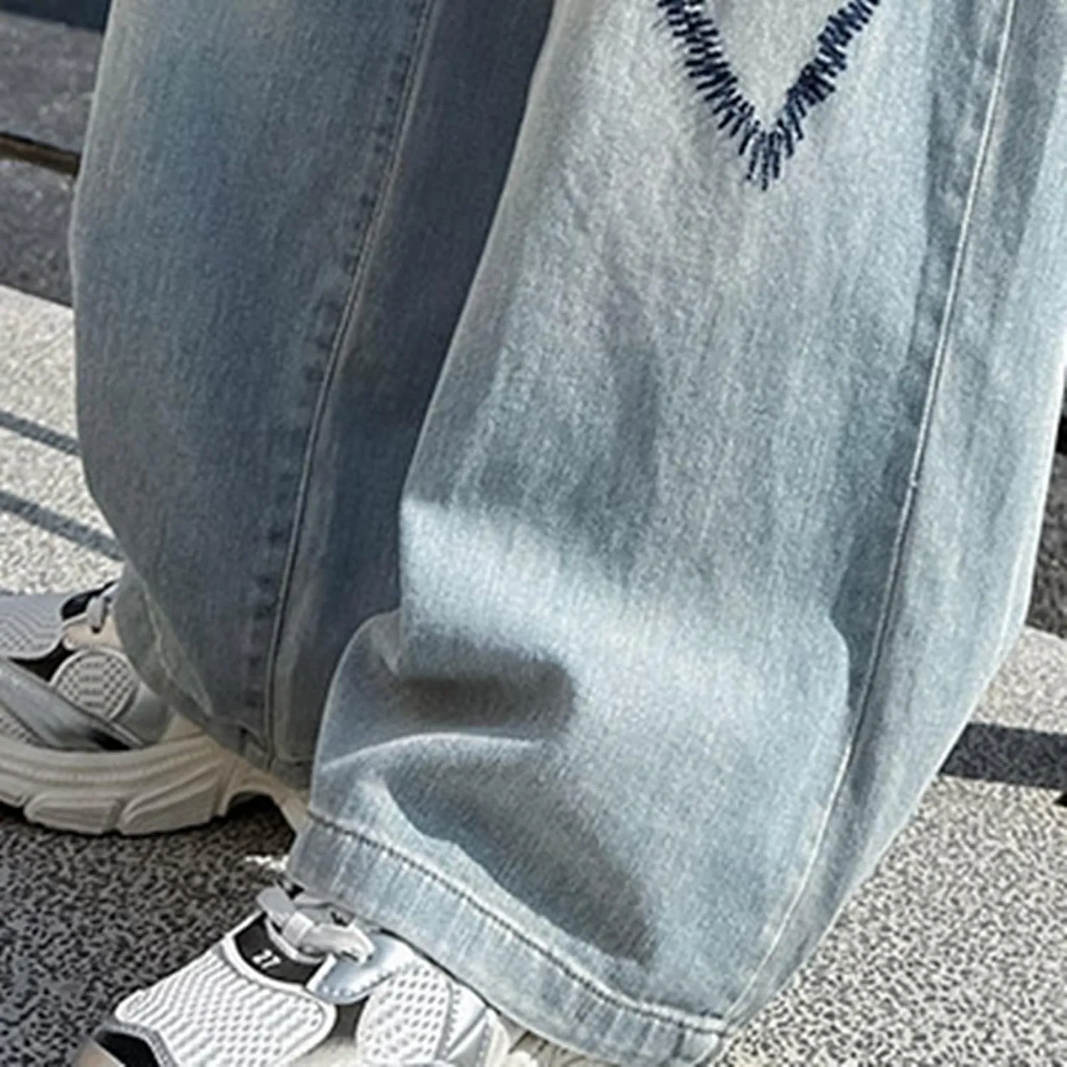 Boys Baggy Jeans for Kids Teen Casual Straight Wide Leg Cargo Jeans Y2K Loose Elastic Waist Denim Pants Trousers with Pockets
