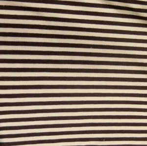 Brown and Pink 3/16" wide Stripe Cotton Lycra Knit Fabric