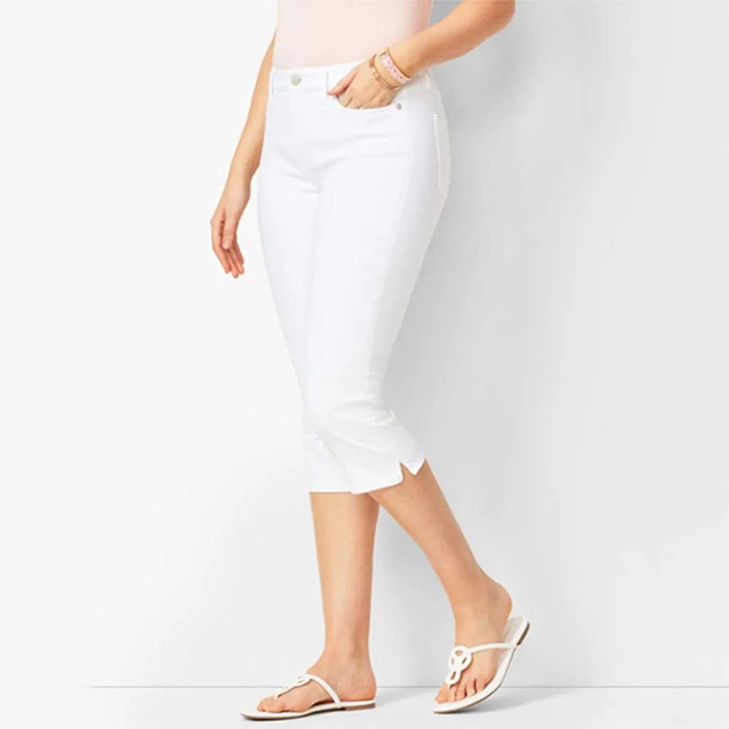 Capri Jeans for Women Plus Size High Waisted Skinny Ripped Jean Denim Pants Slim Fit Stretch Denim Capri Jeans Cropped Pants