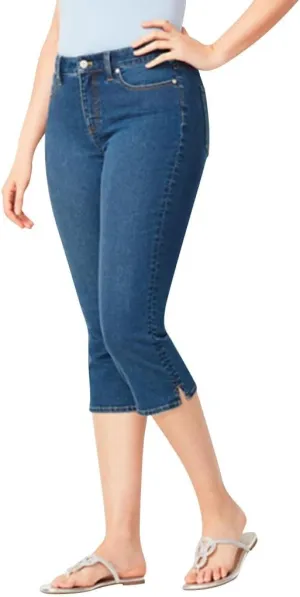 Capri Jeans for Women Plus Size High Waisted Skinny Ripped Jean Denim Pants Slim Fit Stretch Denim Capri Jeans Cropped Pants