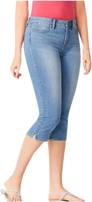 Capri Jeans for Women Plus Size High Waisted Skinny Ripped Jean Denim Pants Slim Fit Stretch Denim Capri Jeans Cropped Pants
