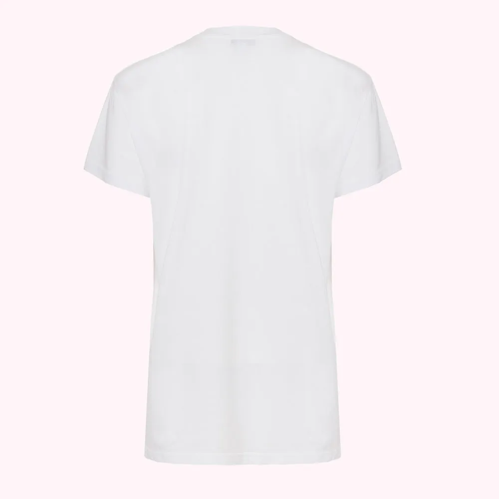 CHALK EMBROIDERED LIP MACIE T-SHIRT