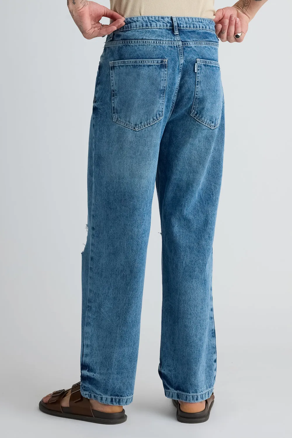 Classic Ripped Men's Straight Jeans