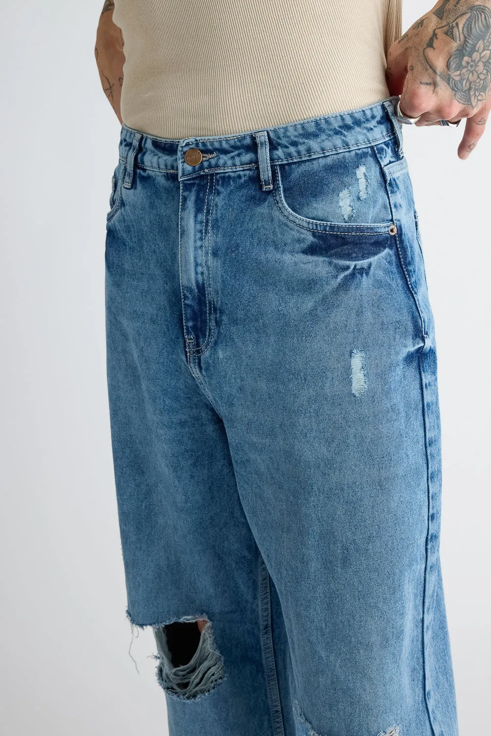 Classic Ripped Men's Straight Jeans