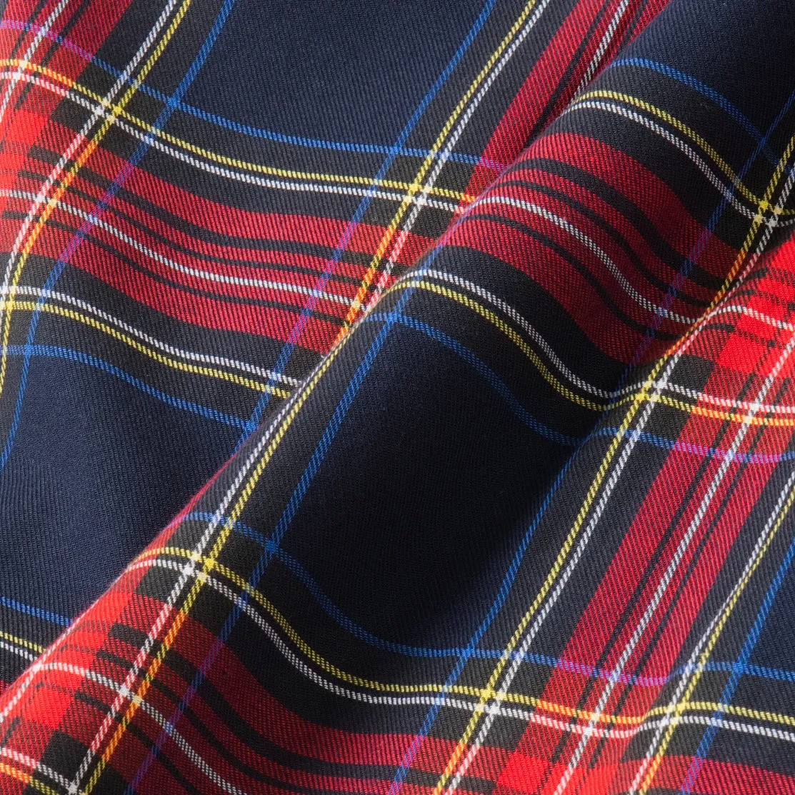College Days Long Sleeve Plaid Shirt - Red Navy
