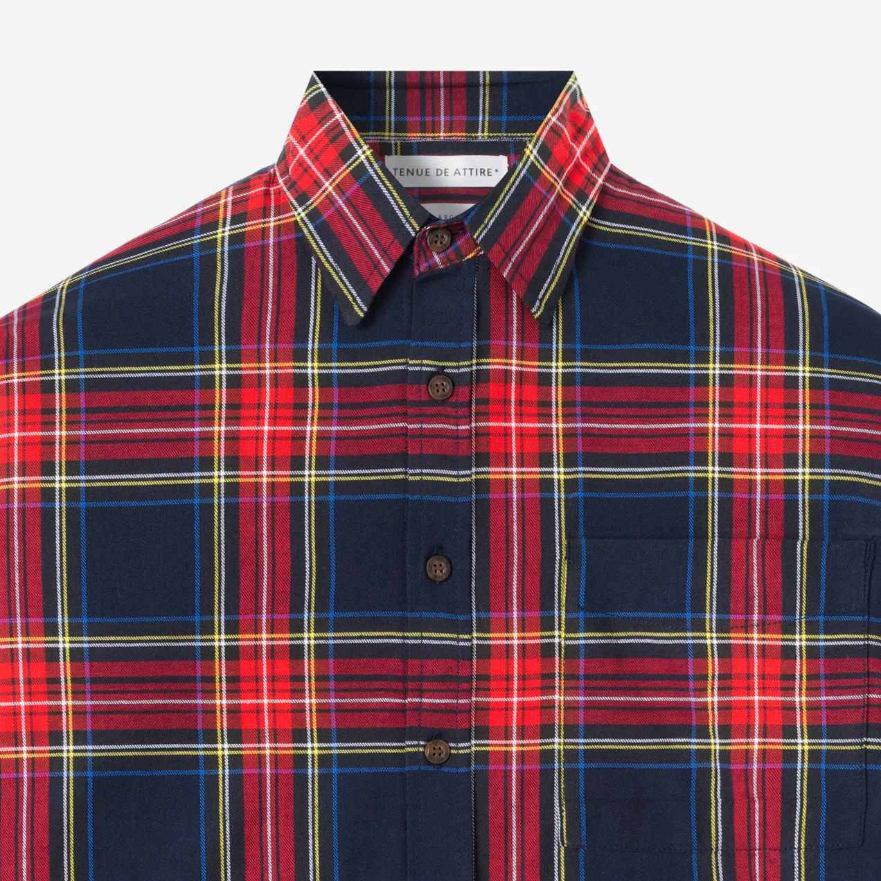 College Days Long Sleeve Plaid Shirt - Red Navy