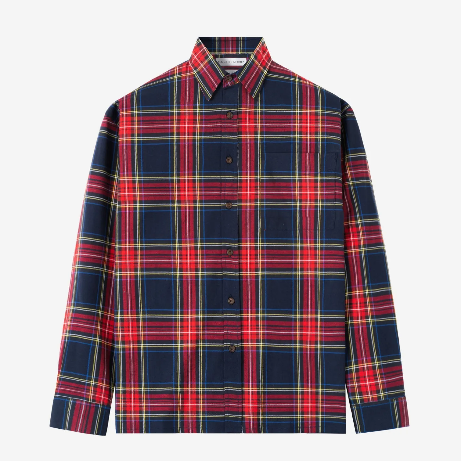 College Days Long Sleeve Plaid Shirt - Red Navy