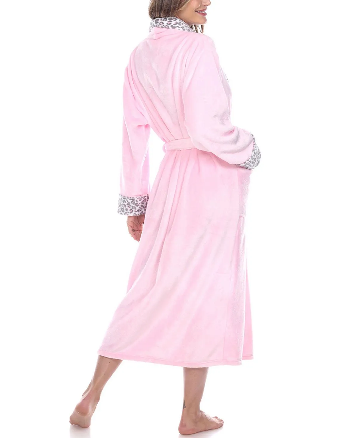 Cozy homewear large sizes robe with belt White Mark, multi