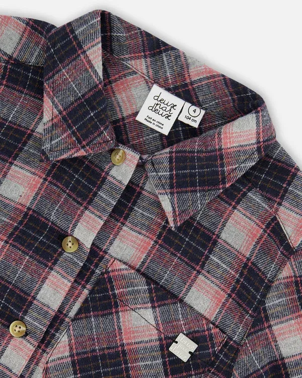 Deux Par Deux Girls Plaid Flannel Shirt  G20K16-086  Plaid Outdoor *