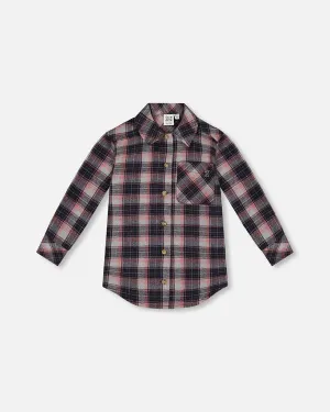 Deux Par Deux Girls Plaid Flannel Shirt  G20K16-086  Plaid Outdoor *