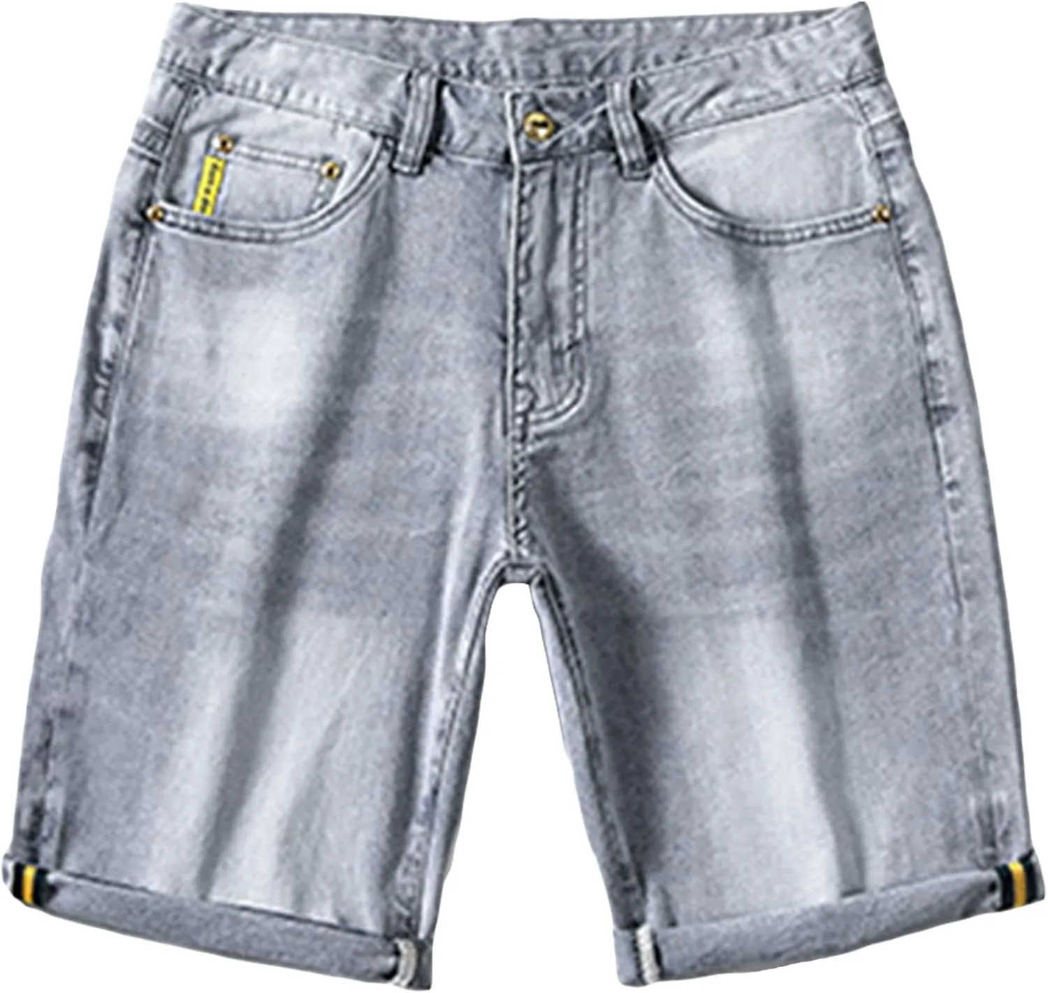 DGHM-JLMY Mens Ripped Stretch Slim Denim Shorts Slim Fit Stretch Short Jeans with Hole Fashion Casual Skinny Summer Jeans