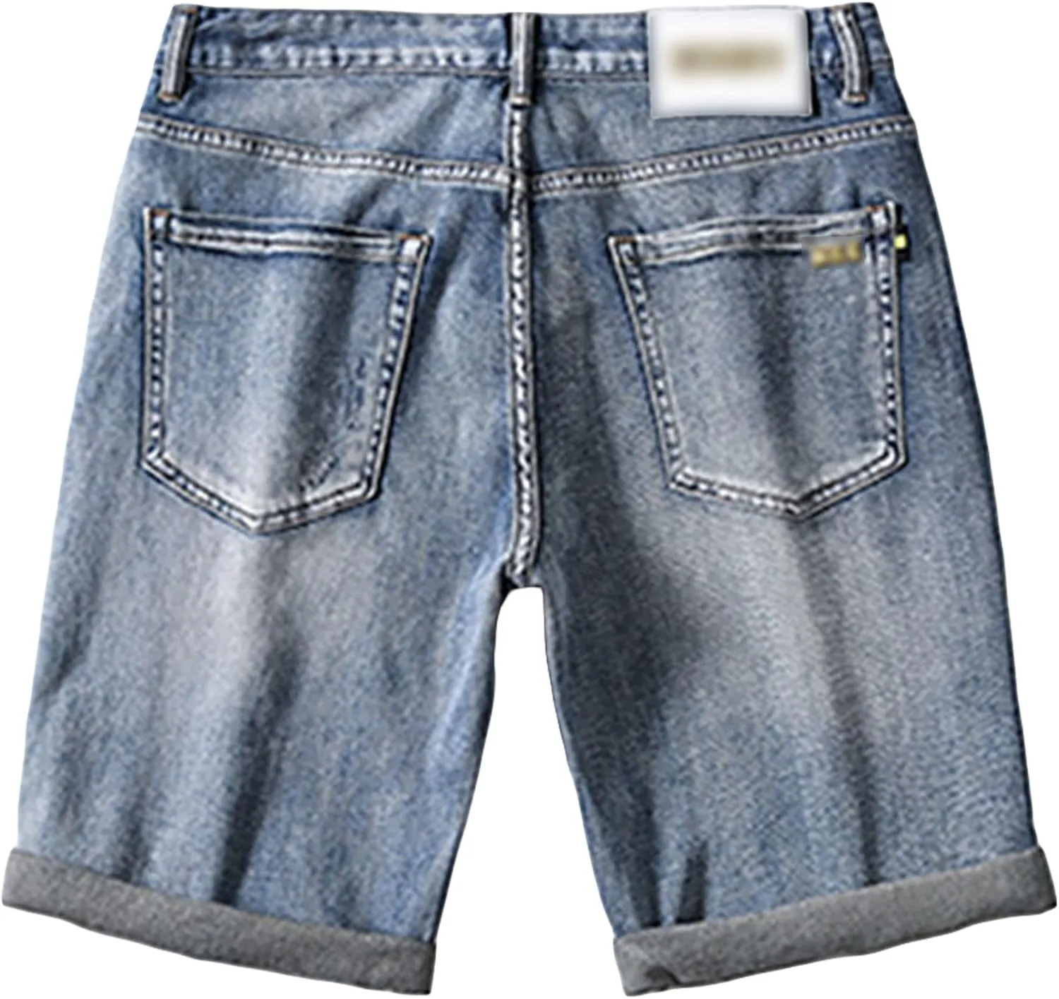 DGHM-JLMY Mens Ripped Stretch Slim Denim Shorts Slim Fit Stretch Short Jeans with Hole Fashion Casual Skinny Summer Jeans