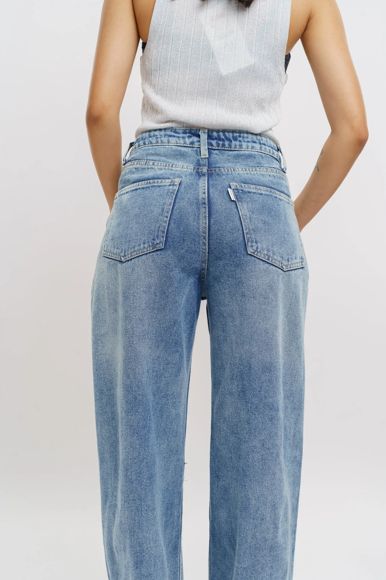Distress Wide Jeans