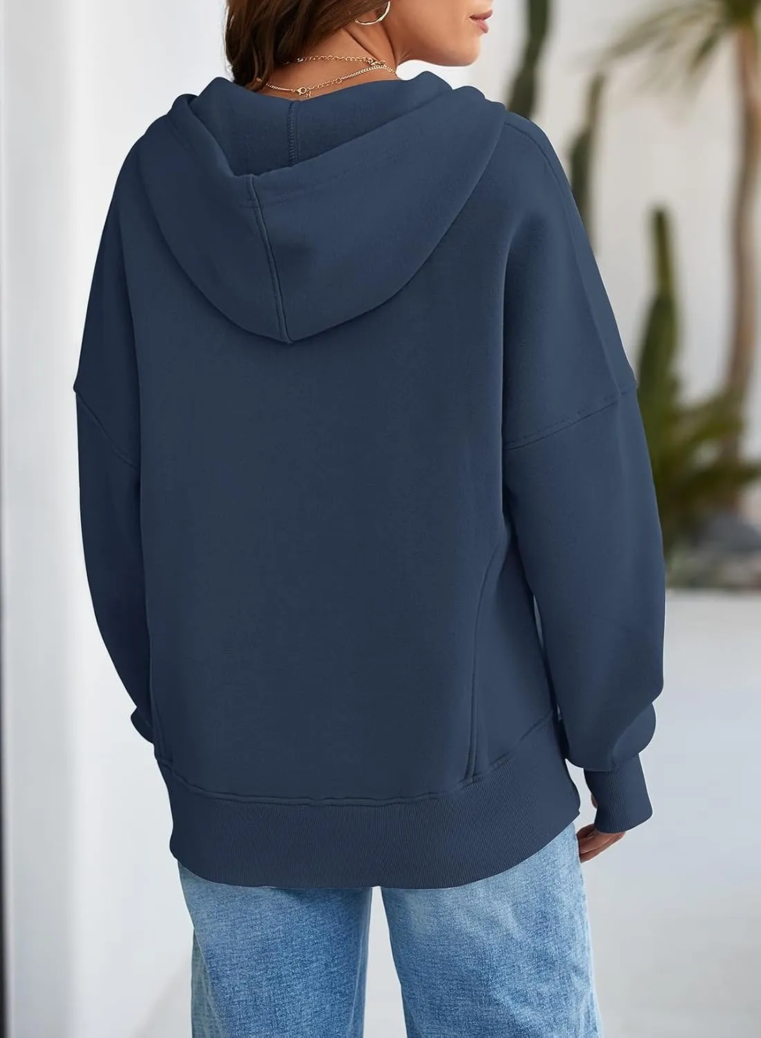 Dokotoo Womens Casual Drawstring Zip Up Thick Hoodies Long Sleeve Fleece Sweatshirts Solid Jacket Coat with Pockets