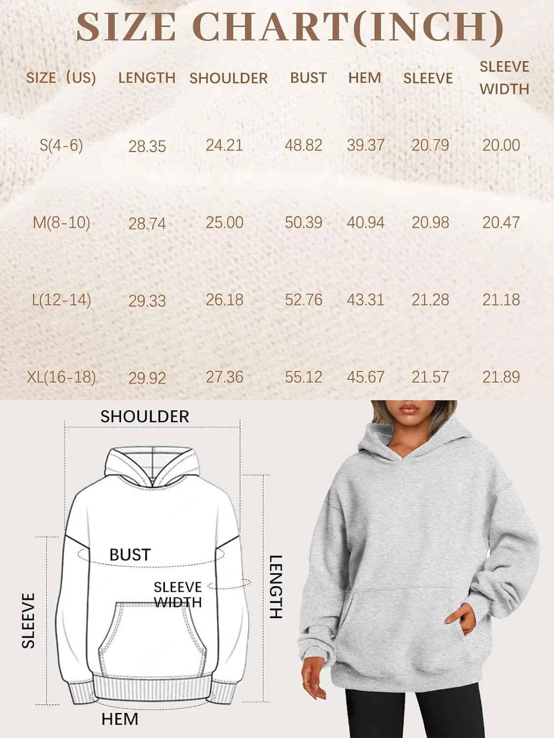 EFAN Womens Hoodies Oversized Sweatshirts Pullover Fleece Sweaters Long Sleeve Winter Fall Outfits Fashion Y2k Clothes