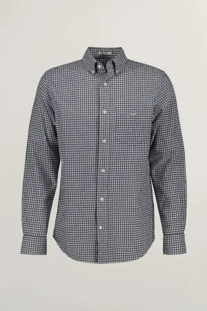 GANT - Reg Micro-check Flannel Shirt, Light Grey Melange