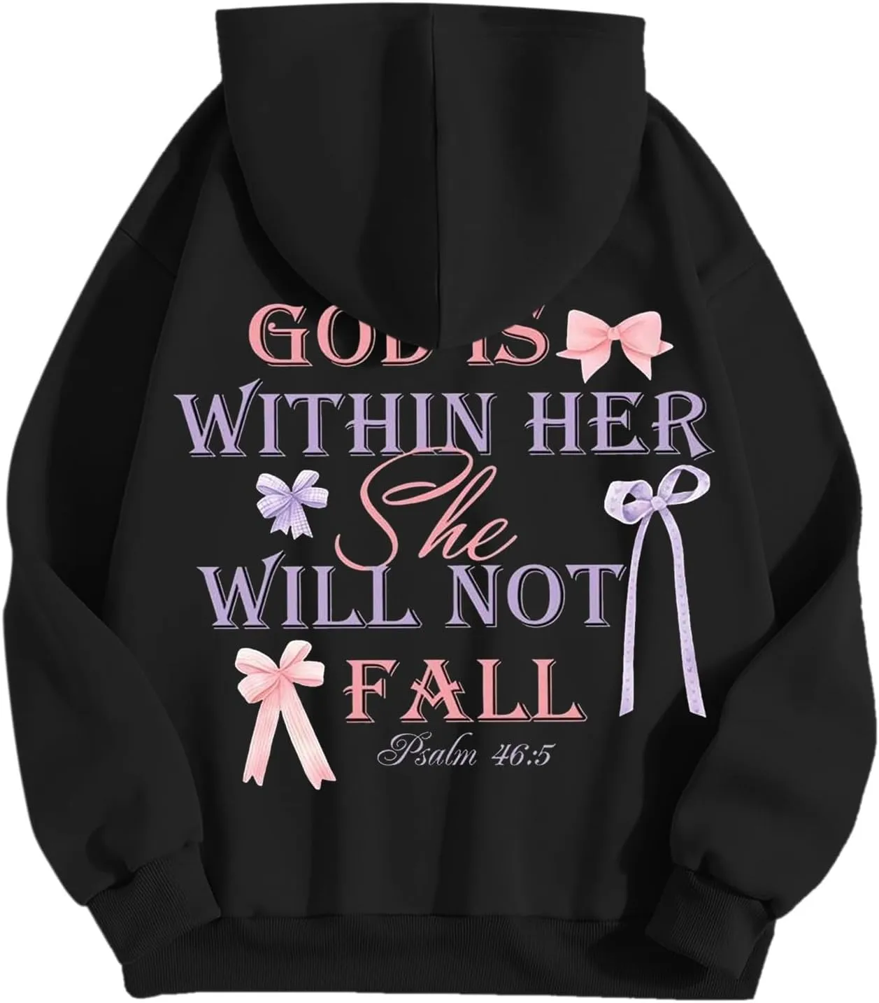 God Is Within Her She Will Not Fail Womens Sweatshirts Long Sleeve Hoodies Oversized Casual Comfy Trendy Pullover