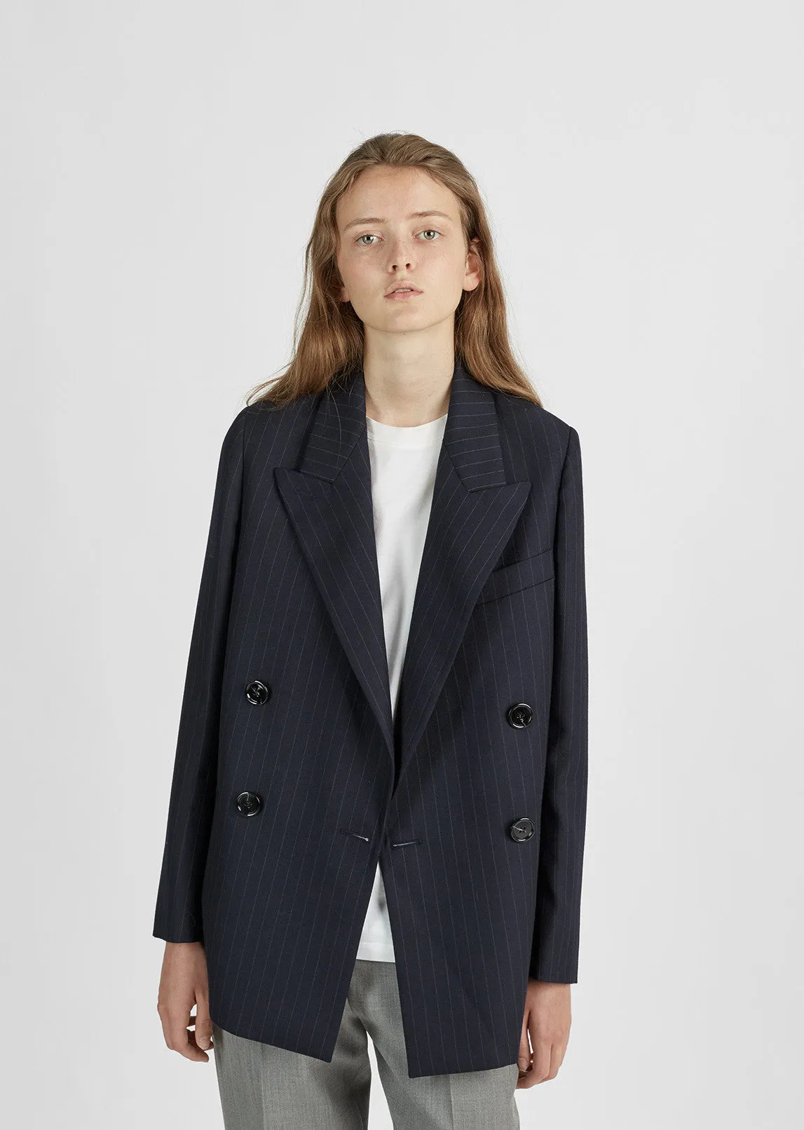Jara Pinstripe Wool Blazer
