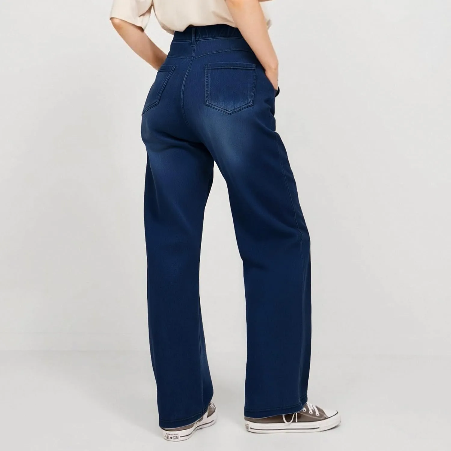 Jeans for Women Baggy Boyfriend Denim Pants Vintage High Waisted Wide Leg Jeans Woman with Pockets Stretchy Pant