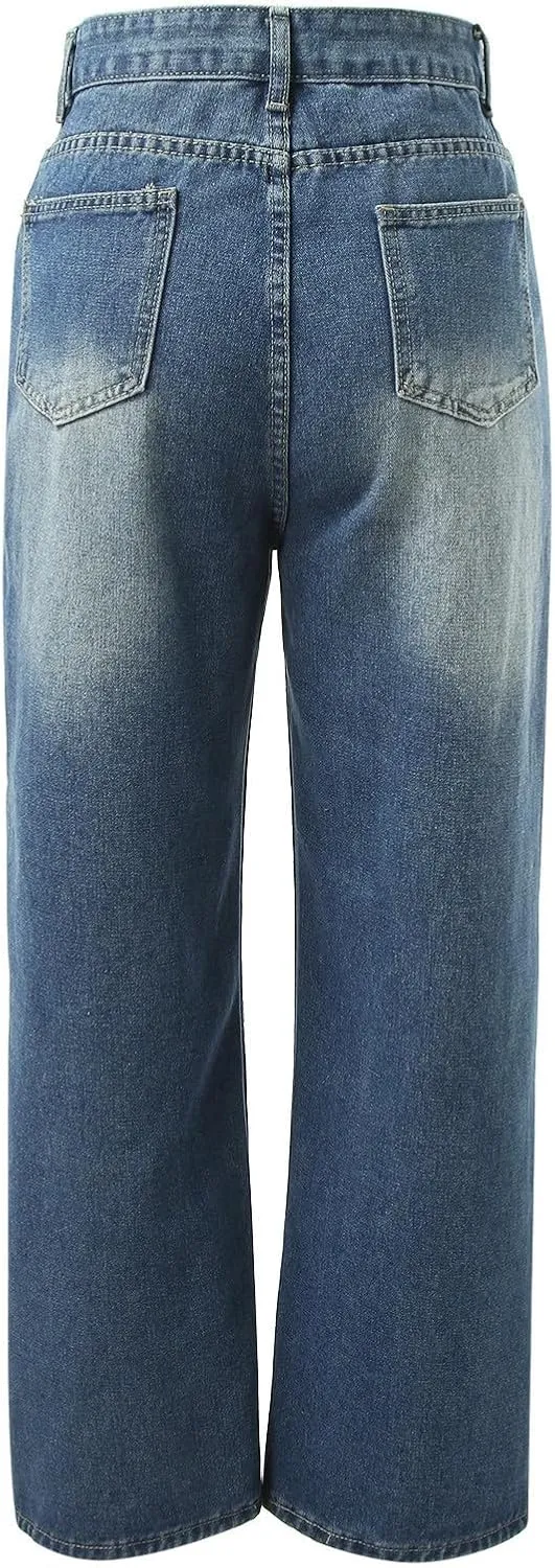 Jeans for Women Wide Leg Baggy Jeans High Waisted Y2K Cargo Pants Casual Loose Boyfriends Trousers Vintage Streetwear