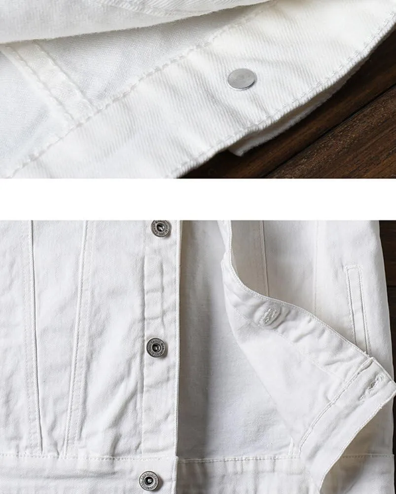 Kedera Men Denim Jacket Casual Slim Fit Button Down Biker Jeans