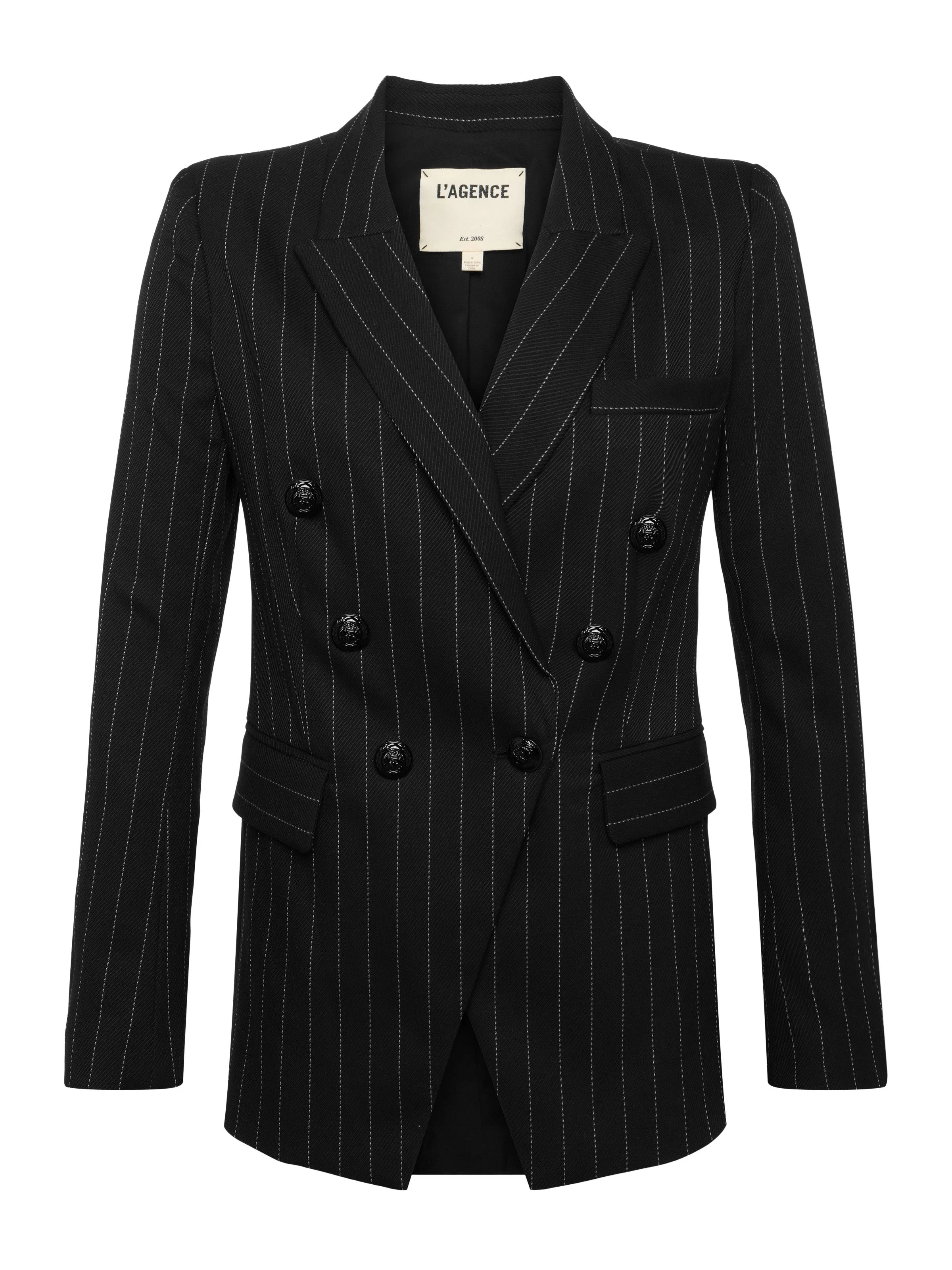 Kendi Pinstriped Long Blazer