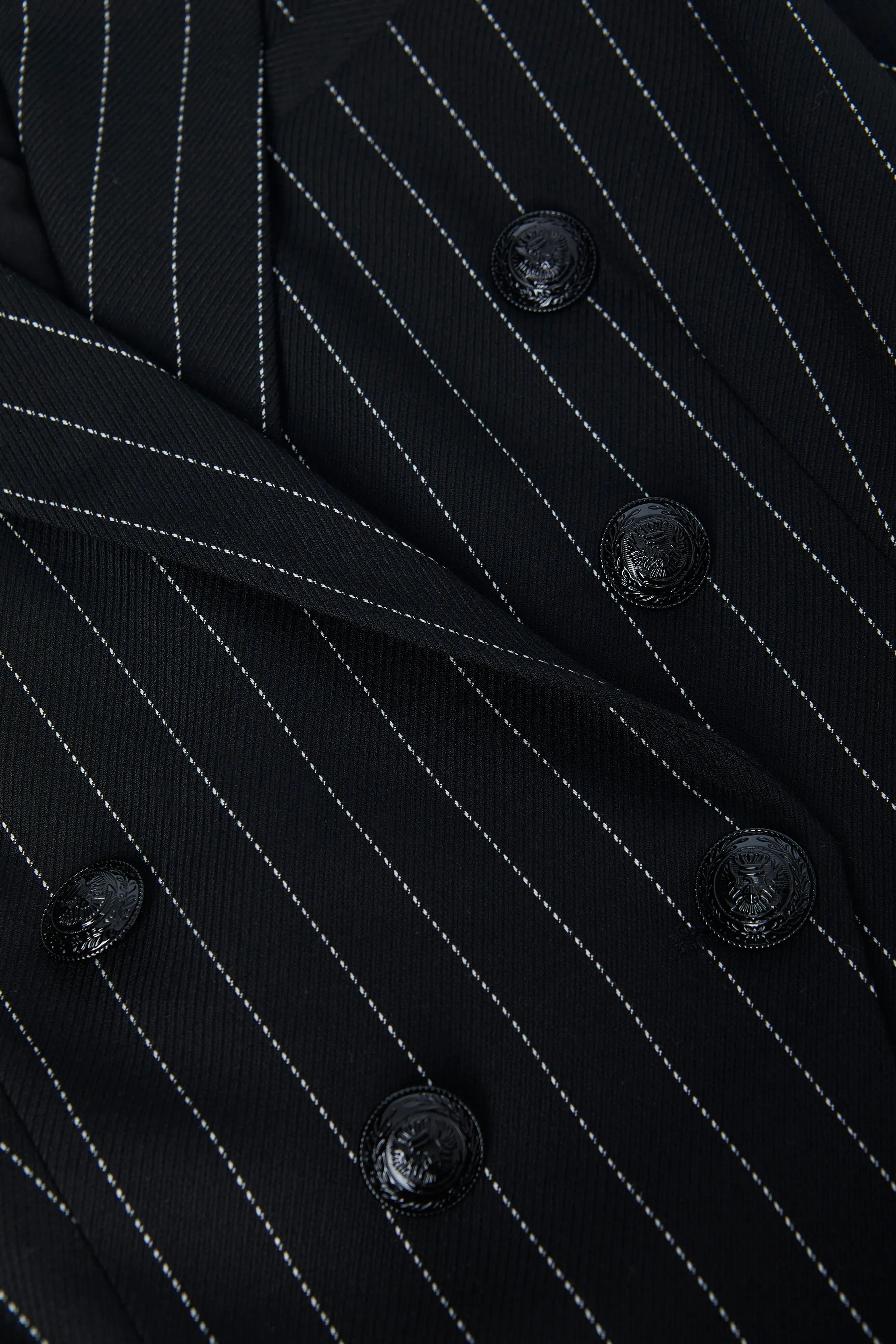 Kendi Pinstriped Long Blazer
