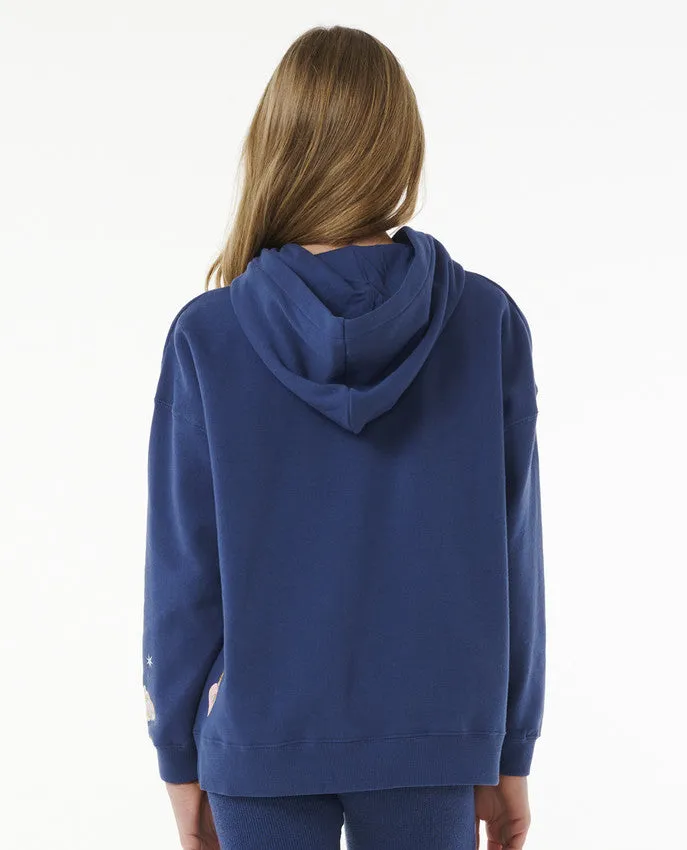 KID'S SUMMER SOLSTICE HOOD - GIRL - WASHED NAVY