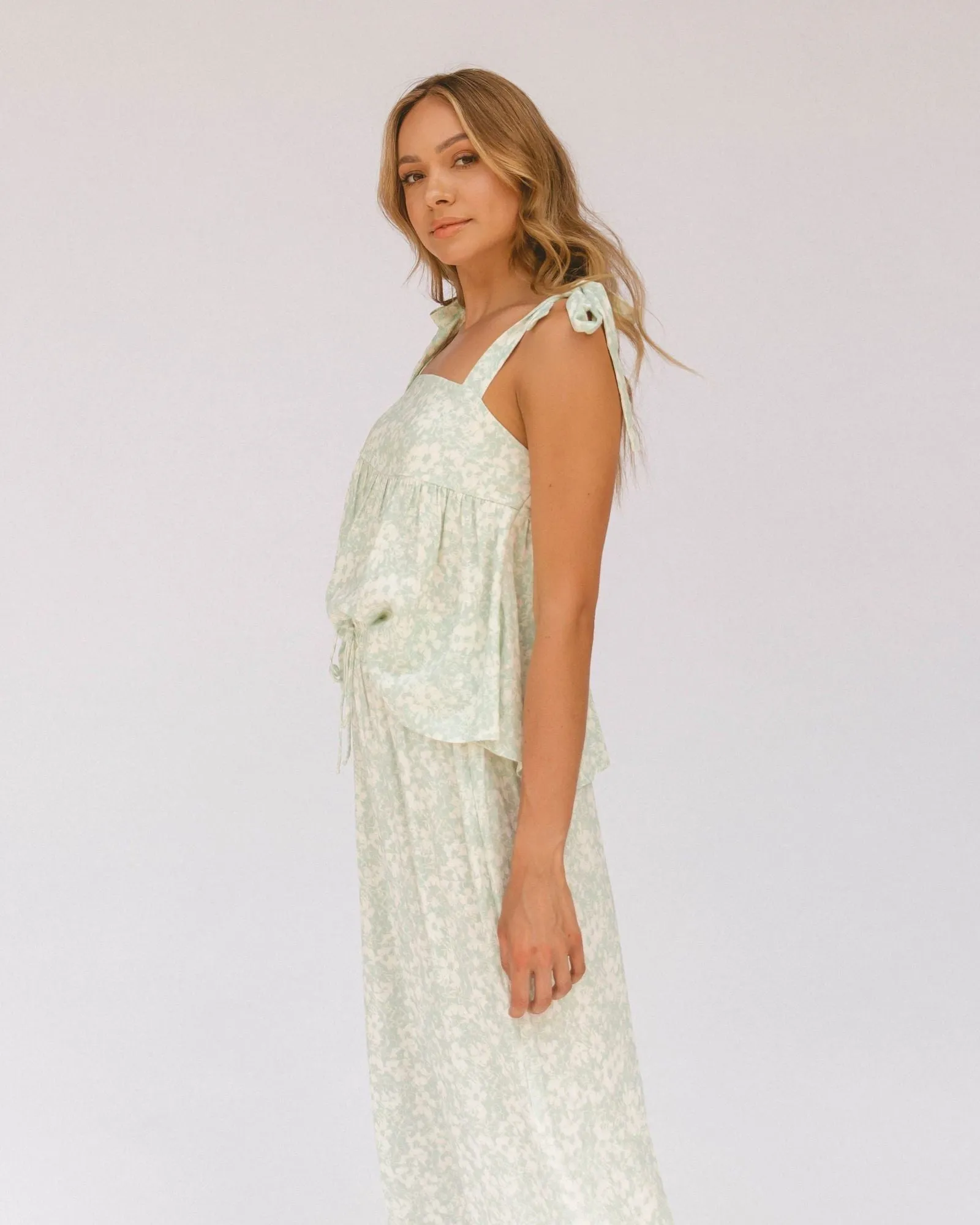 Lullaby Club Teresa Cami - Mint Daisies *FINAL SALE*