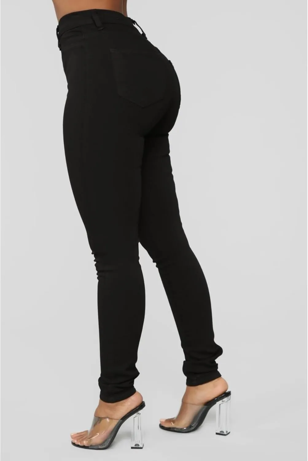 Maiyifu-GJ Butt Lifting Skinny Jeans for Women Casual Stretch Slim Fit Denim Pants Button Up High Waisted Jeans (BlackA1,X-Large)