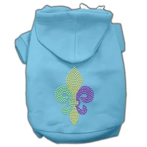 Mardi Gras Fleur De Lis Rhinestone Hoodies Baby Blue XXL (18)