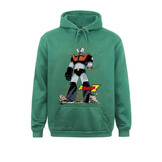 Mazinger Z Cartoon Anime Robot Cotton Sportswear Crew Neck Hoodie