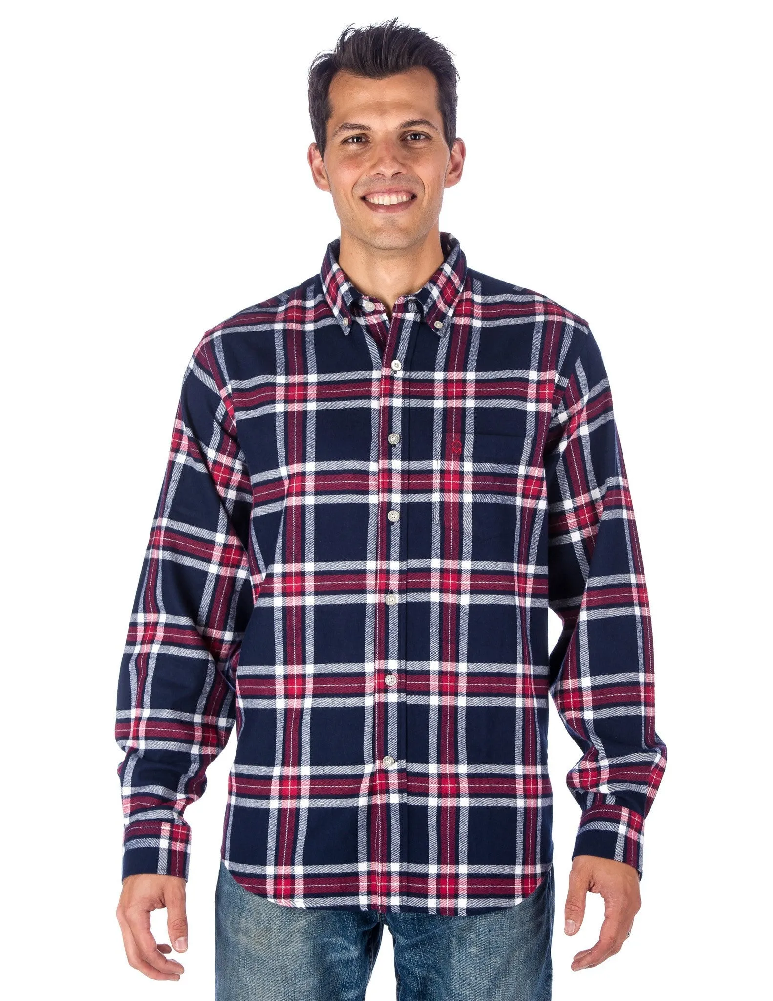 Mens 100% Cotton Flannel Shirt - Regular Fit