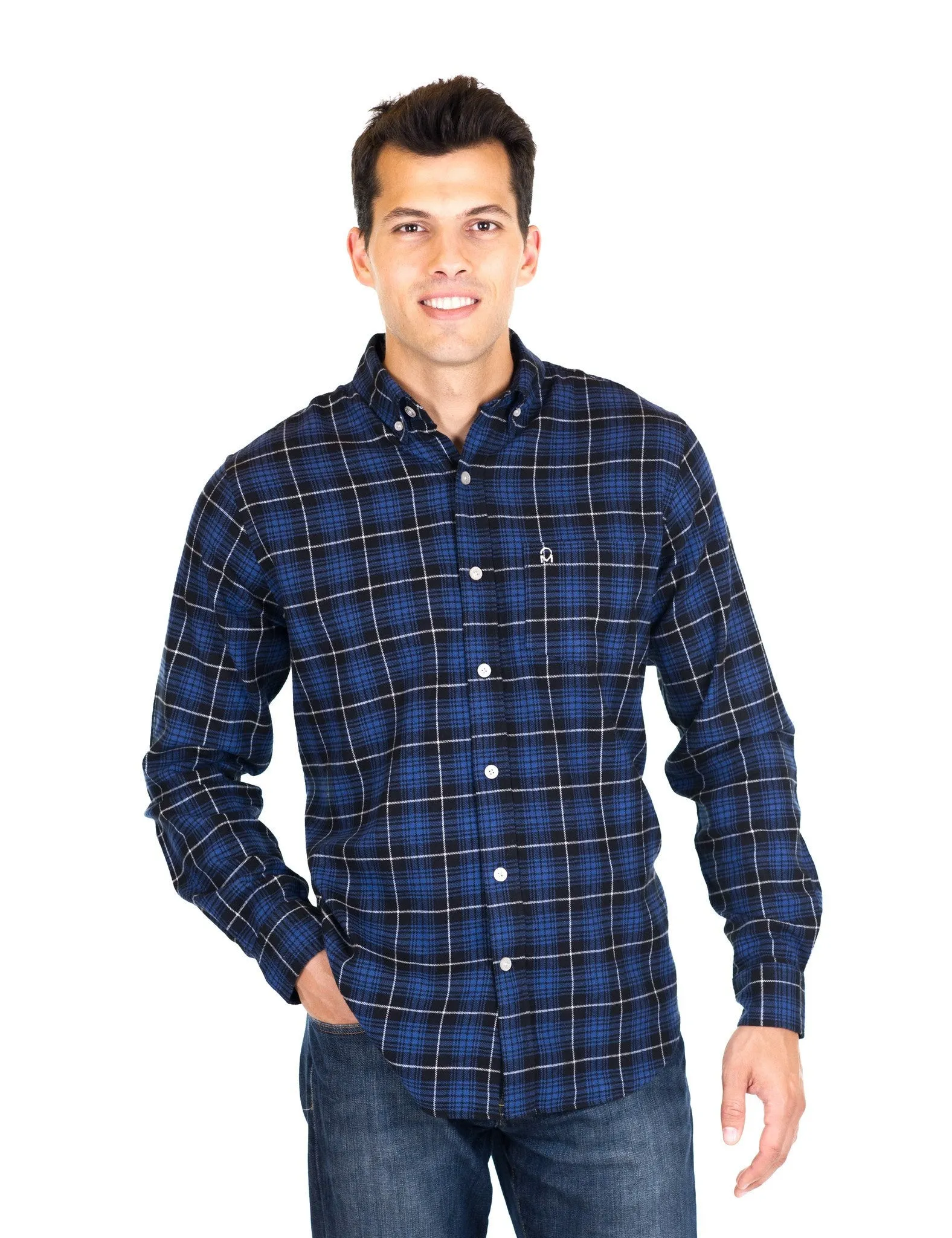 Mens 100% Cotton Flannel Shirt - Regular Fit