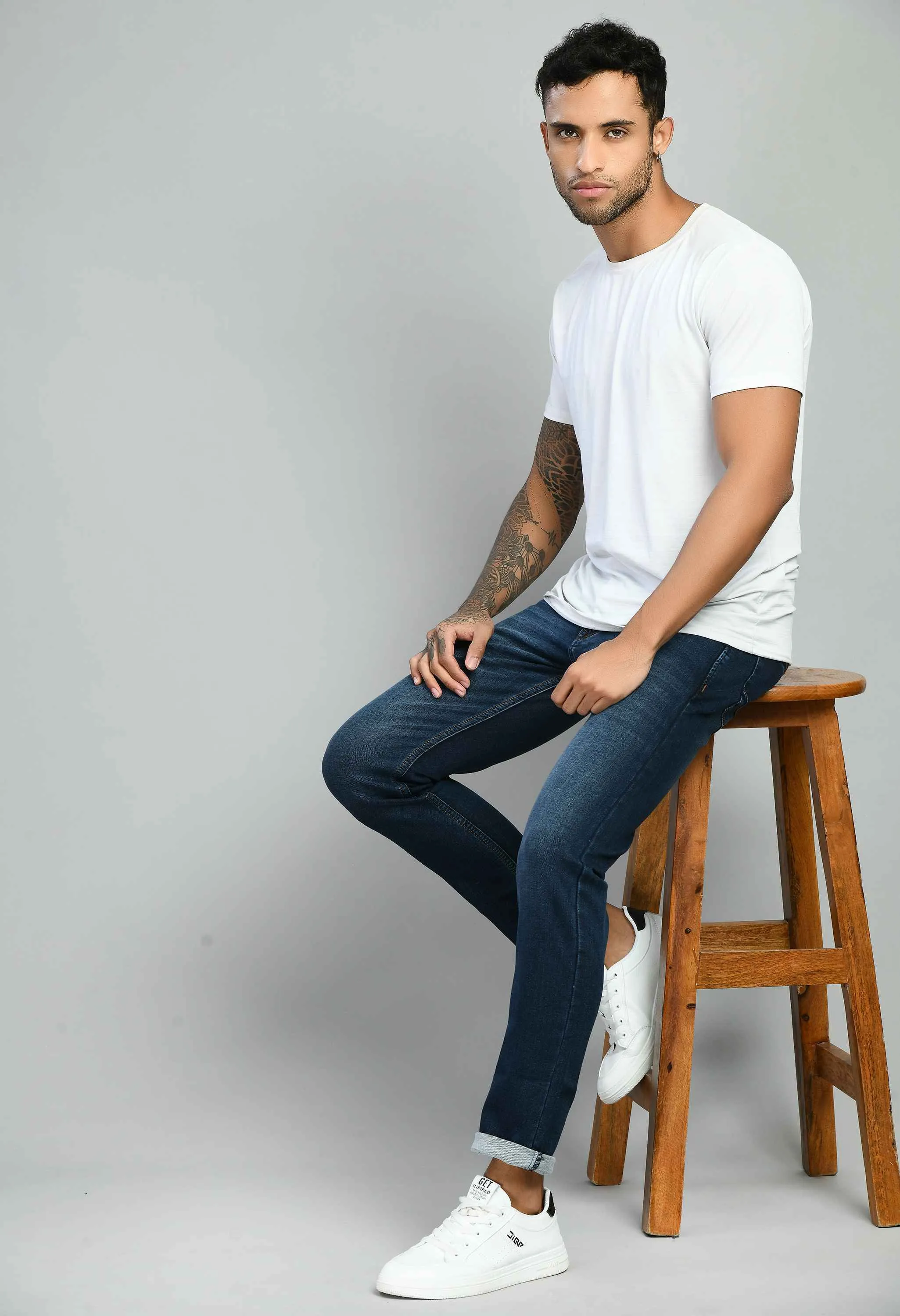 Men's Flat Finish Stretchable Jeans