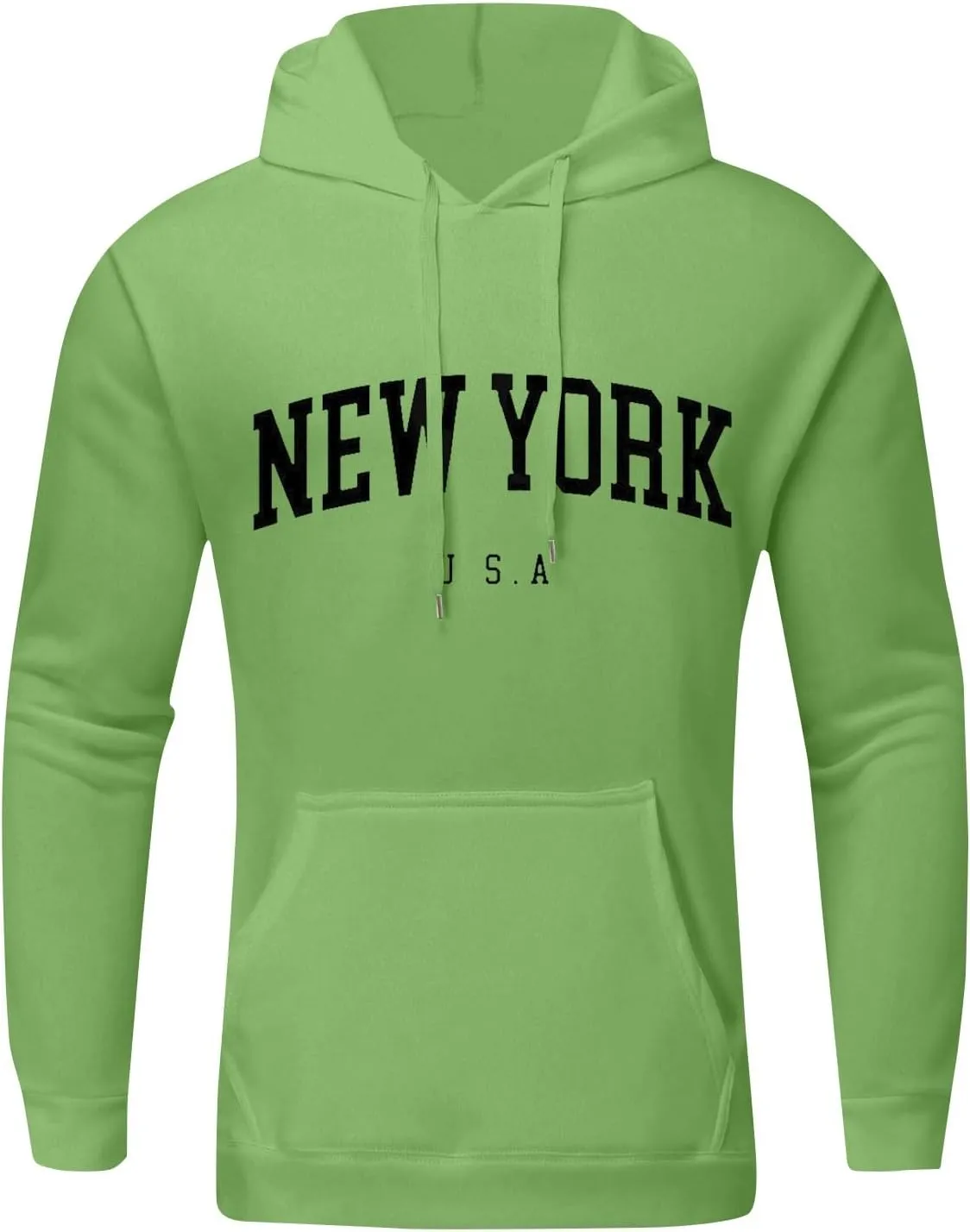 Mens Sweatshirt 2024 Casual Cotton Hooded Collar Drawstring Hoodie Letter Print Long Sleeve Warm Pullover with Pocket