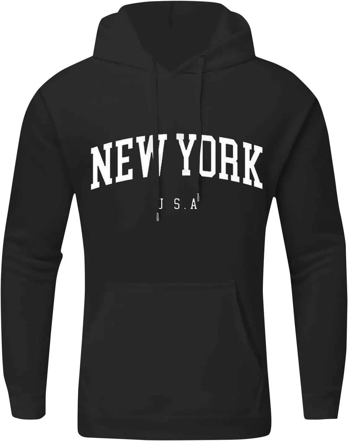 Mens Sweatshirt 2024 Casual Cotton Hooded Collar Drawstring Hoodie Letter Print Long Sleeve Warm Pullover with Pocket