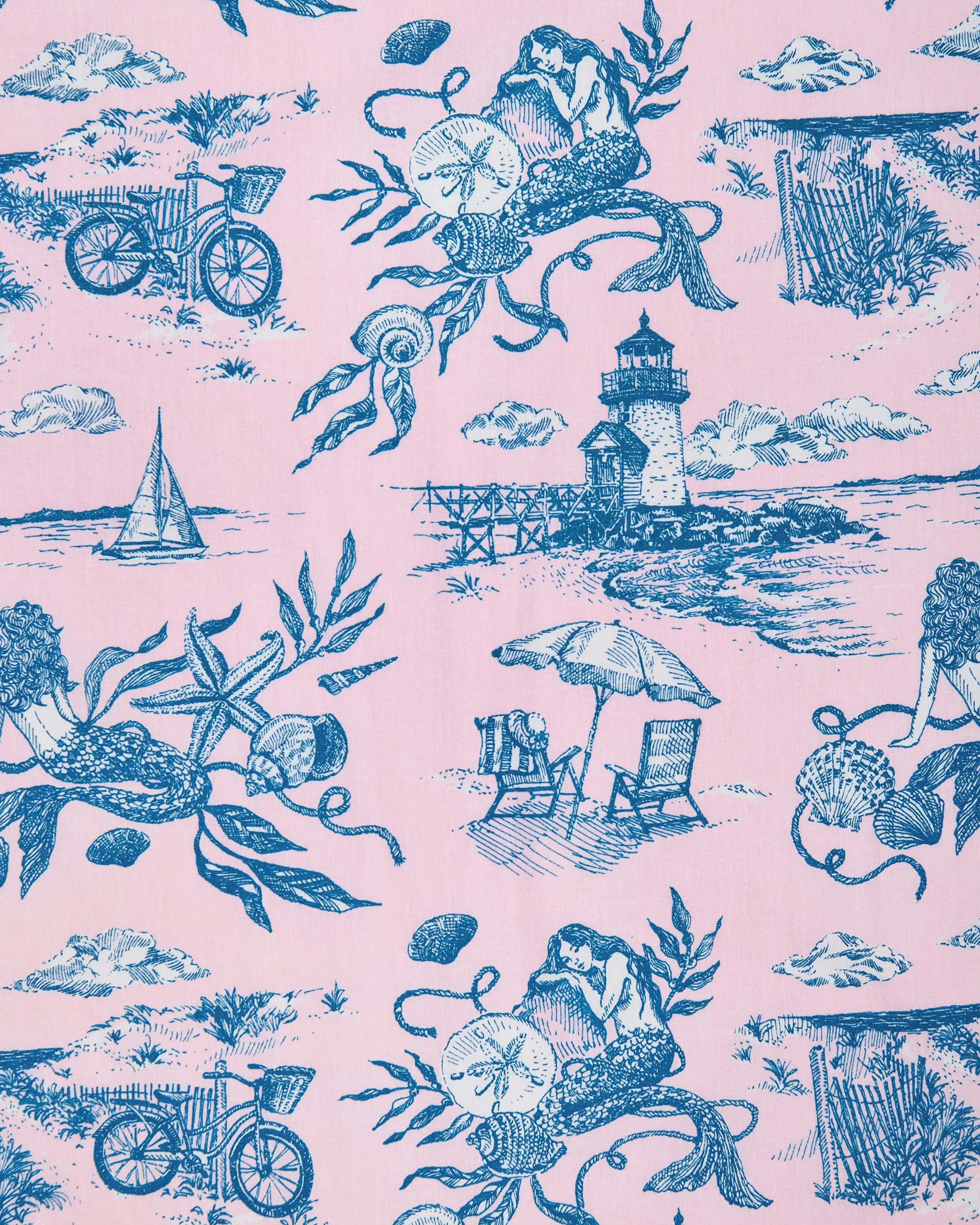 Mermaid Toile - Getting Ready Robe - Blush
