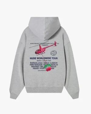 NUDE TOUR HOODIE GREY MELANGE