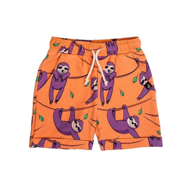 Orange Sloth Shorts - 2 Left Size 2-4 & 4-6 Years